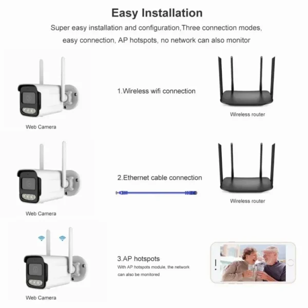 Wifi Camera IP66 Waterproof 2MP Bullet Surveillance Smart Wireless Outdoor Night Vision wifi camera Security Bullet Camera - Image 5