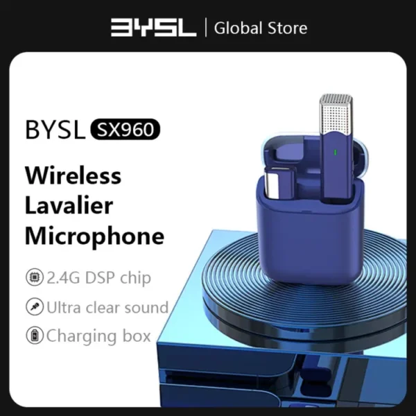 SX960 Lavalier Wireless Microphone Automatic Noise Reduction Live Interview Recording With Charging Case 2.4G Chip - Image 5