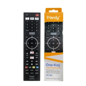 Ihandy Universal One-Key Learning Remote Control For TV Box, DVD, SAT, & Set-Top Boxes | with, YouTube TV, and Netflix Buttons & With Free AAA Cells