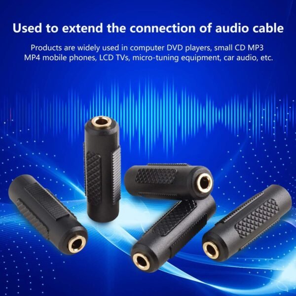 3.5mm Stereo Jack to 3.5mm Stereo Jack Adapter Connectors Stereo Coupler Female to Female - Image 11