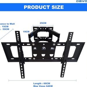 Full Motion Tv Wall Mount Stand Bracket for 32"-70" LCD/LED TVs – 180° Rotation 15° Tilt