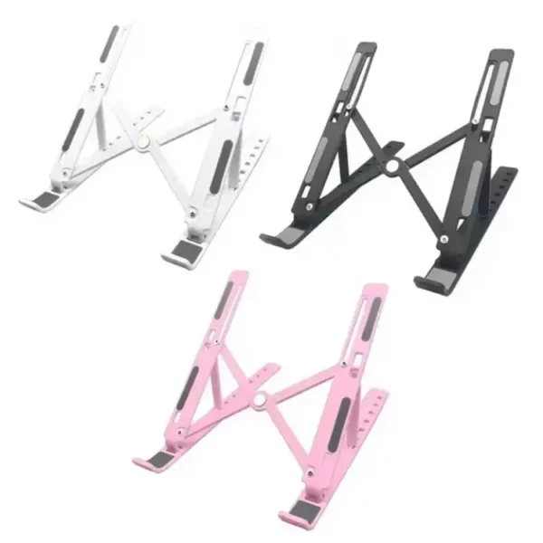 Laptop Plastic Stand Simple adjustable portable black laptop stand folding abs home, office, tablet, pc, desktop holder bracket