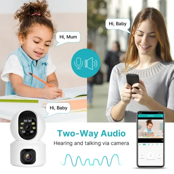 2K 2MP Dual Lens Smart WiFi PTZ IP Camera Baby Monitor Camera Night Vision Ai Auto Surveillance Wireless CCTV Surveillance Monitor - Image 8
