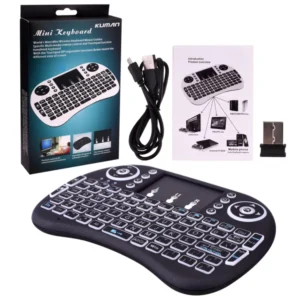 7 Color Backlight Mini Wireless Keyboard 2.4GHz English 3 Color Air Mouse with Touchpad Remote Control Android TV Box