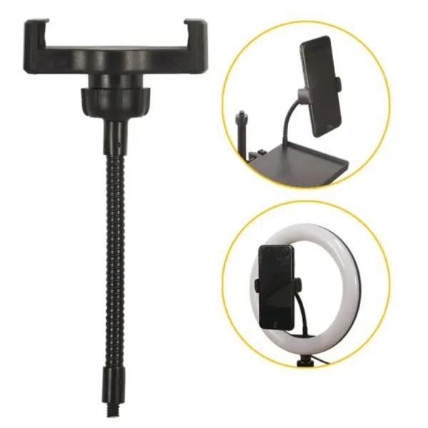Universal Phone Holder Clip 1/4 Screw For Live Mic Sound Card Tray Round Lamp Tripod Stand For 6cm To 10cm Smartphone Devices - Image 7