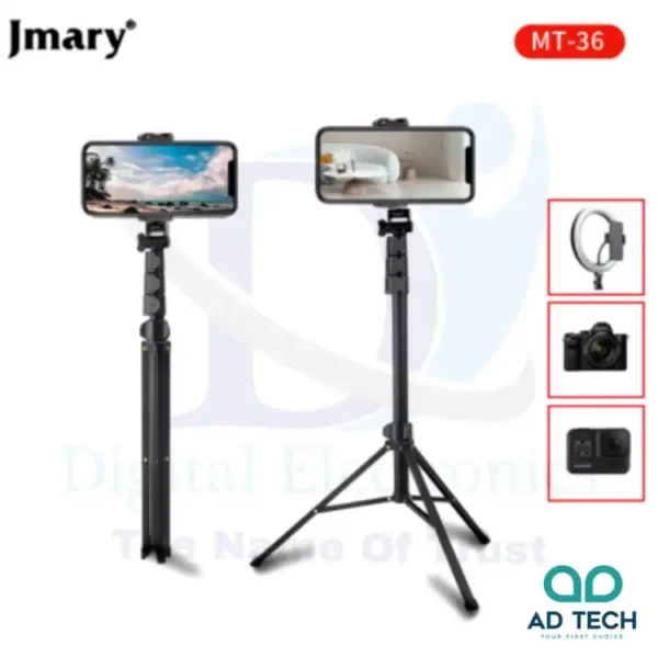 MT-36 Selfie Stick Tripod Stand - Extends 67" inches For Mobiles / Cameras / Gopro - Image 4