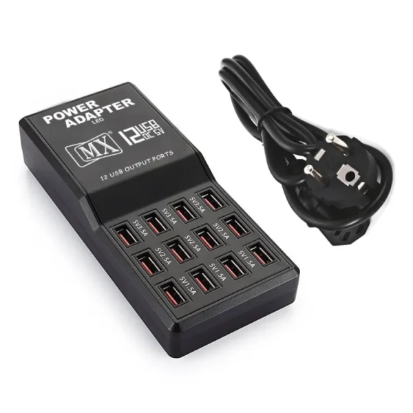 12 Port USB Charging Station Power Socket Multi-Port Fast Wall Charger, Multi-Port Charger Hub Home Office Phone Adapter - Image 8