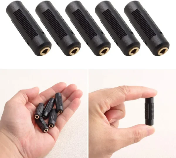 3.5mm Stereo Jack to 3.5mm Stereo Jack Adapter Connectors Stereo Coupler Female to Female - Image 2