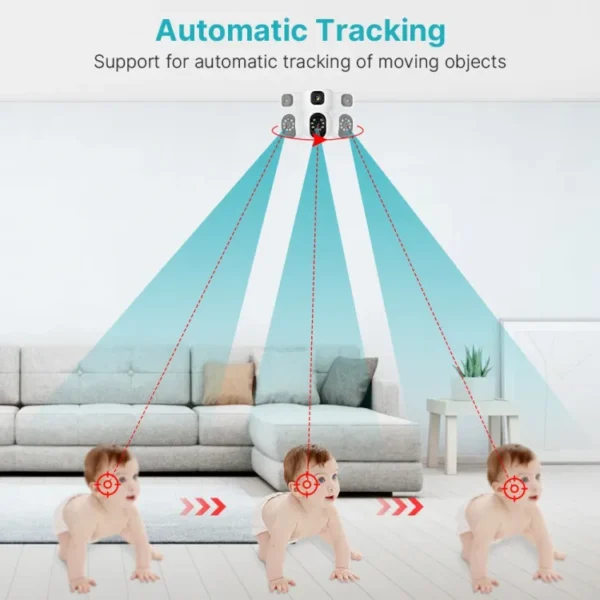 2K 2MP Dual Lens Smart WiFi PTZ IP Camera Baby Monitor Camera Night Vision Ai Auto Surveillance Wireless CCTV Surveillance Monitor - Image 2