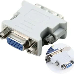 DVI to VGA Adapter – DVI (24+1)/(24+5) Male to VGA Female Converter for PC, Laptop, Monitor, and Projector