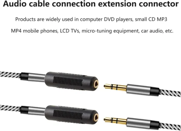 3.5mm Stereo Jack to 3.5mm Stereo Jack Adapter Connectors Stereo Coupler Female to Female - Image 9