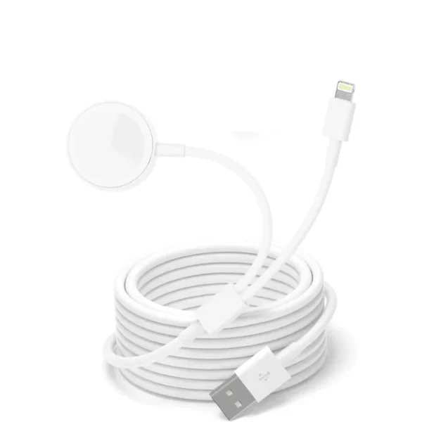 2 in 1 iPhone and Watch Charger Cable (1m) Magnetic iWatch Charging Cable with USB Wall Charger Travel Plug for Apple Watch Series 9/8/7/6/SE/5/4/3/2/1 & iPhone 14/13/12/11/Pro/Max/X - Image 5