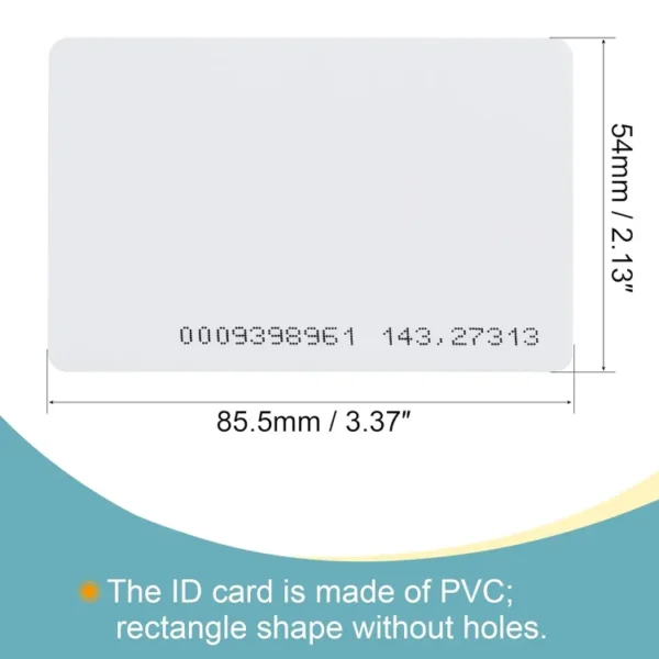 RFID ID Card Proximity 125KHz Read Only Contactless PVC 0.8mm Thick for Door Entry Access Control System White - Image 5