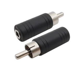 3.5mm Female to RCA Male Mono Plug Audio Jack Connector Converter 6.35 to 3.5 Microphone Adapter M/F Black