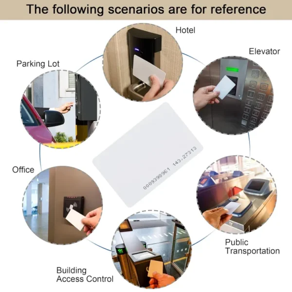 RFID ID Card Proximity 125KHz Read Only Contactless PVC 0.8mm Thick for Door Entry Access Control System White - Image 3