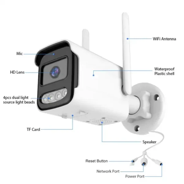 Wifi Camera IP66 Waterproof 2MP Bullet Surveillance Smart Wireless Outdoor Night Vision wifi camera Security Bullet Camera - Image 4