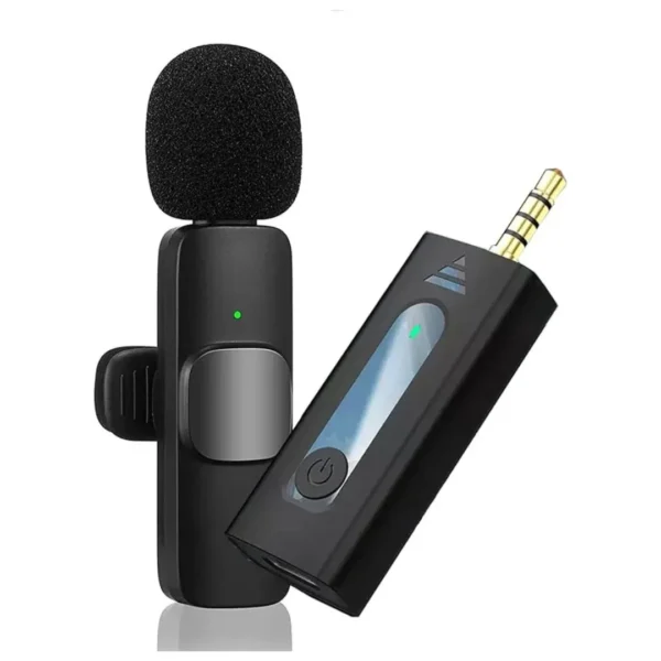 K35 Wireless Lavalier Microphone – Noise Reduction 3.5mm Omnidirectional Condenser Mic for Camera, AUX, and Speaker Use