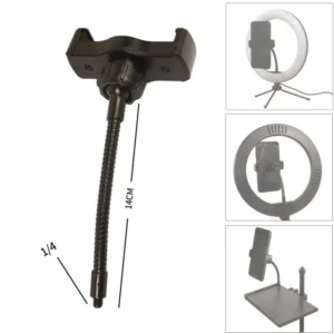 Universal Phone Holder Clip 1/4 Screw For Live Mic Sound Card Tray Round Lamp Tripod Stand For 6cm To 10cm Smartphone Devices