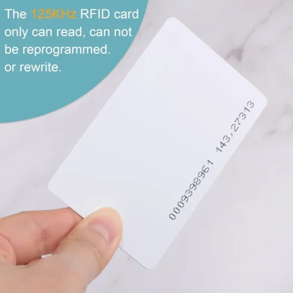 RFID ID Card Proximity 125KHz Read Only Contactless PVC 0.8mm Thick for Door Entry Access Control System White - Image 6