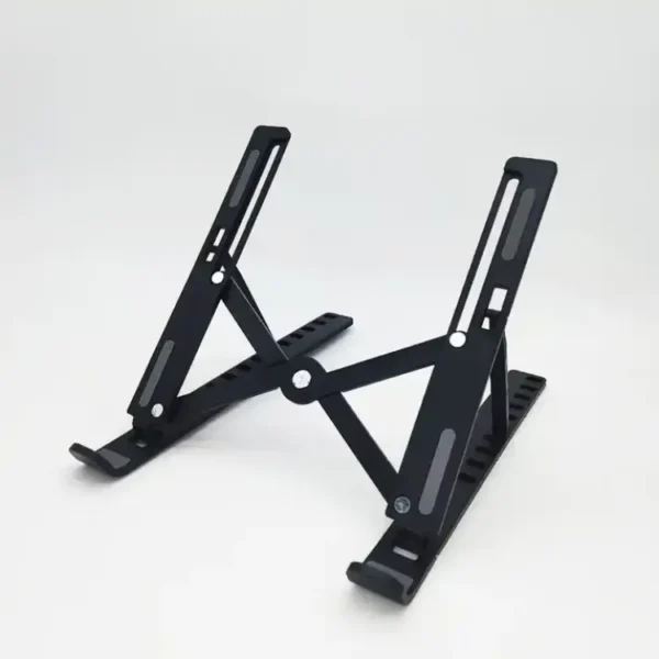 Laptop Plastic Stand Simple adjustable portable black laptop stand folding abs home, office, tablet, pc, desktop holder bracket - Image 2