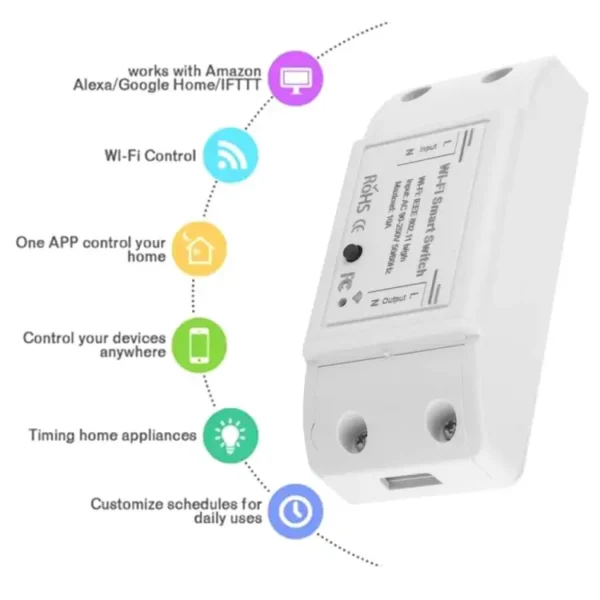 Tuya WiFi Smart Switch APP Wireless Controller Universal Breaker Timer Smart Life Work with LED Light Switch Alexa Accessories - Image 6