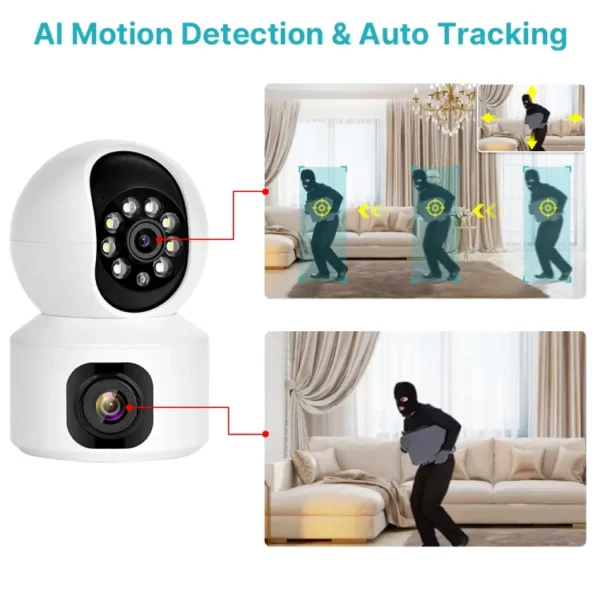 2K 2MP Dual Lens Smart WiFi PTZ IP Camera Baby Monitor Camera Night Vision Ai Auto Surveillance Wireless CCTV Surveillance Monitor - Image 7