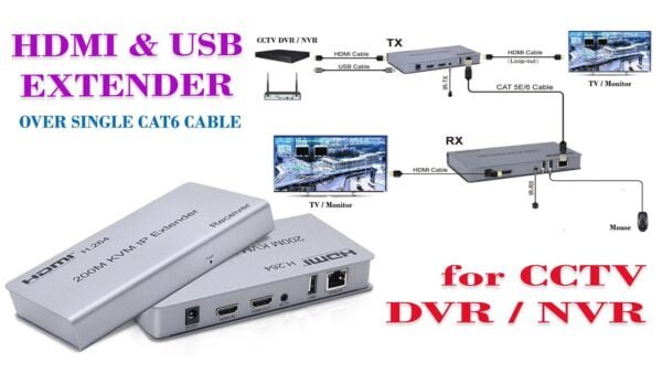 200M HDMI KVM IP Extender, Over IP RJ45 Ethernet CAT6 6A Transmitter Receiver 1 TX to 20 RX and Cascade Connection USB Keyboard Mouse Over UTP/STP H.264 (RX) - Image 6
