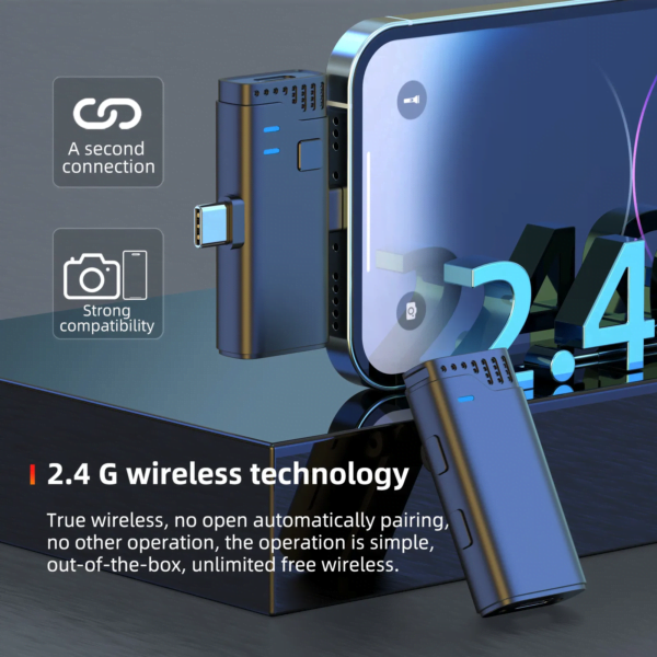 Jmary MW-16 2.4G Wireless Microphone for Mobile and Camera, with multiple mode, mute mode, noise cancelling and just plug and play - Image 9