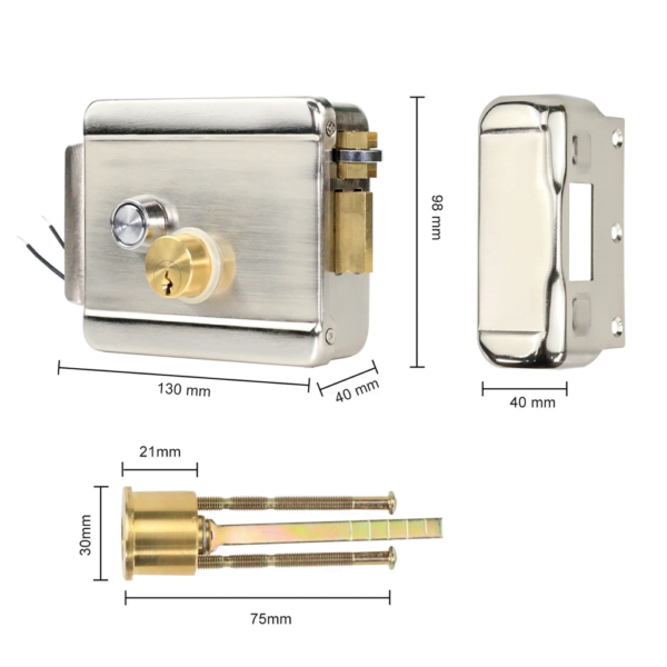Electronic Door Lock Suitable for Outdoor Main Metal Gate Wood gate Villa Flat for Electric Lock Security System, Metallic - Image 5
