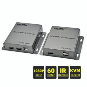 HDMI 60M KVM Extender HDMI USB extender over cat5e/6 1080P 4K USB HDMI KVM extender splitter with HDMI loop for mouse keyboard