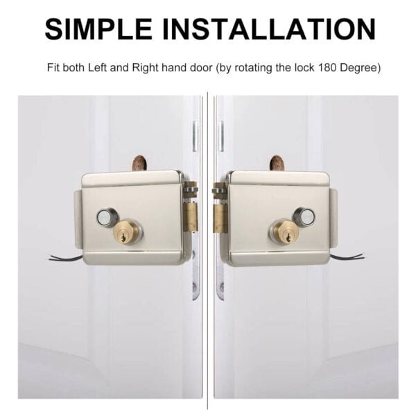 Electronic Door Lock Suitable for Outdoor Main Metal Gate Wood gate Villa Flat for Electric Lock Security System, Metallic - Image 6