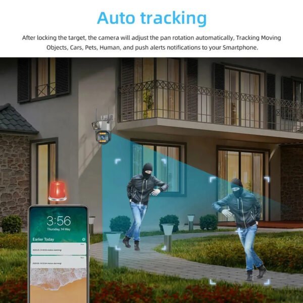 4G PTZ Dual Lens SIM IP Camera Smart Home Security with AI Detection - Image 6