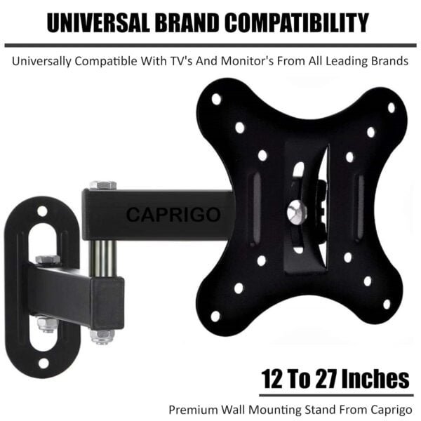 Heavy Duty TV Wall Mount Stand for 12 to 27 Inch LED/LCD/Monitor Screen’s, Full Motion Rotatable Universal TV & Monitor Wall Mount Bracket with... - Image 10