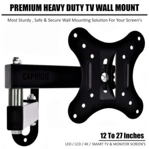 Heavy Duty TV Wall Mount Stand for 12 to 27 Inch LED/LCD/Monitor Screen’s, Full Motion Rotatable Universal TV & Monitor Wall Mount Bracket with...