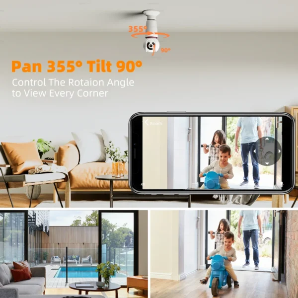 Home Indoor Wifi Wireless Camera with light bulb Two Way Audio 1080P Night Vision Network Video Light Bulb Camera 2MP - Image 8