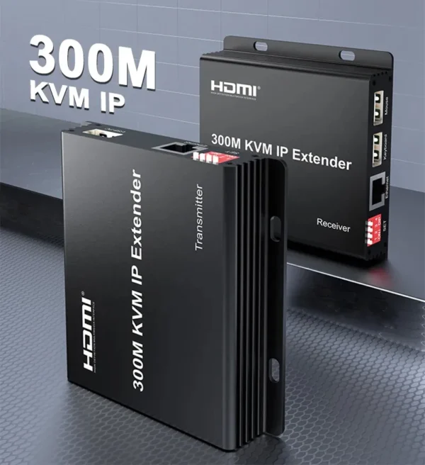300M HDMI KVM Extender over IP Rj45 Cat5e/6 1080P HDMI USB Ethernet Extender 984FT Support Network Switch for USB Mouse Keyboard - Image 7
