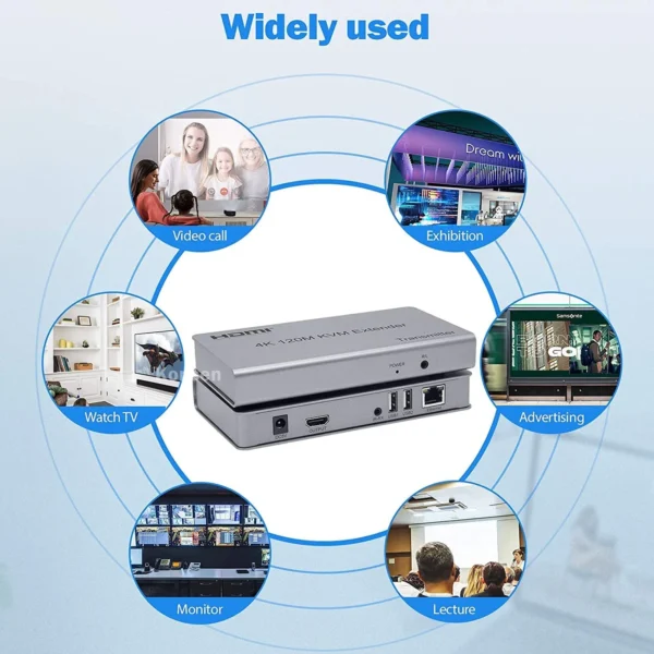 4K 120M HDMI KVM Extender over Cat5e/6 cable HDMI USB Ethernet Extender Transmit with Loop out IR Control Support Mouse Keyboard - Image 5
