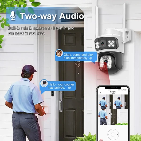 4MP UHD V380APP IP Camera 3 Views WIFI Dual-Camera Lens System PTZ Home Security Camera  CCTV Camera P2P Speed Dome Camera - Image 7