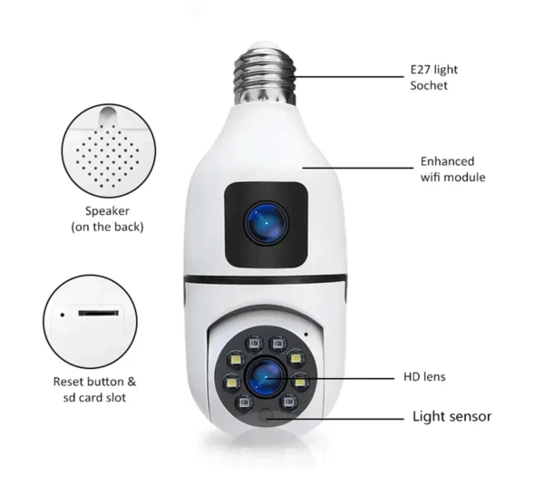 1080P HD 2mp +2mp 4mp digital Dual Lens security Camera double view v380pro app Day and night vision Two Ways Audio Color Night Vision Smart Home Security Wireless WIFI Indoor outdoor Camera - Image 10