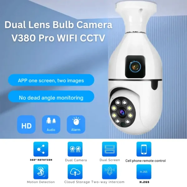 1080P HD 2mp +2mp 4mp digital Dual Lens security Camera double view v380pro app Day and night vision Two Ways Audio Color Night Vision Smart Home Security Wireless WIFI Indoor outdoor Camera - Image 8