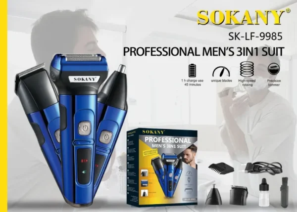 SOKANY (SK-LF-9985) Shaving Nose Hair Trimmer 3 in 1 Multi functional Men's Home Hairdresser - Image 5