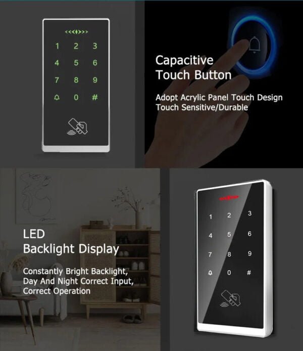Access Control Touch Keypad Safe Electronic Opener Home Garage Digital Set Electric Magnetic RFID Smart Door Lock - Image 3