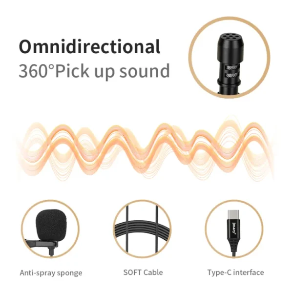 MC-R2 Omni Lavalier Microphone for Type-C Devices: HD Sound for Music, Interviews, and Vlogging - Image 6