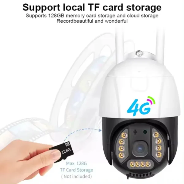 Wireless outdoor security camera with 4G SIM, infrared, PIR motion detection, HD night vision, 2MP resolution, 10x zoom - Image 8