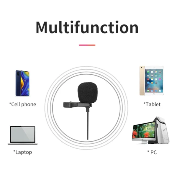 Jummary (MC-R1) Jmary 3.5mm Lavalier Microphone for music recording, interviews, and vlogging. 100% original - Image 3