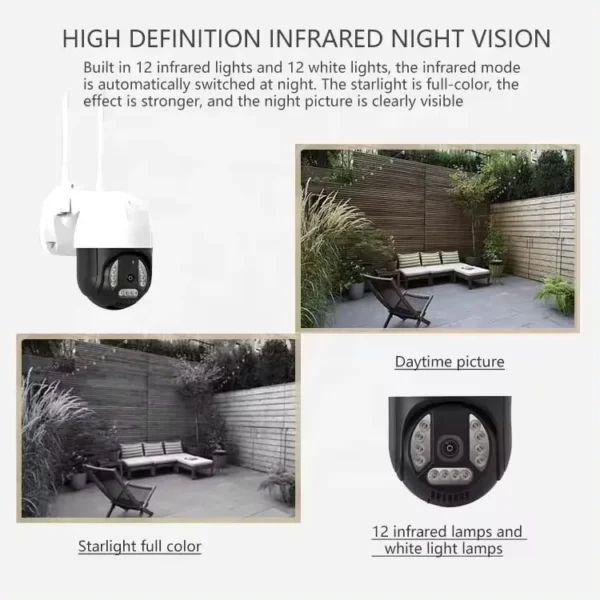 Wireless outdoor security camera with 4G SIM, infrared, PIR motion detection, HD night vision, 2MP resolution, 10x zoom - Image 7