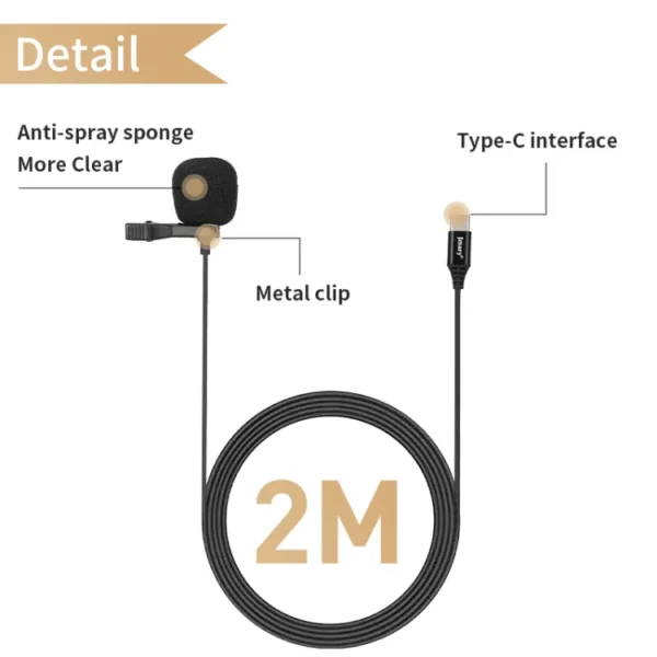 MC-R2 Omni Lavalier Microphone for Type-C Devices: HD Sound for Music, Interviews, and Vlogging - Image 3