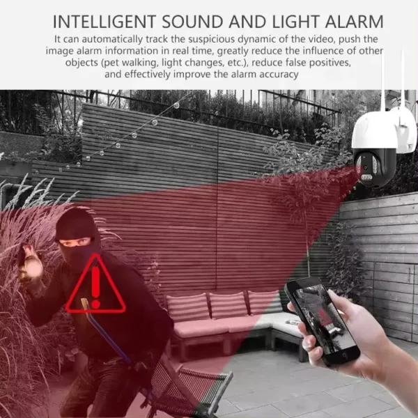 Wireless outdoor security camera with 4G SIM, infrared, PIR motion detection, HD night vision, 2MP resolution, 10x zoom - Image 5