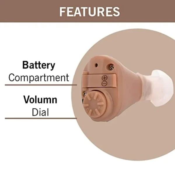 K-82 Mini In-Ear Hearing Aid with Clear Sound, 2 Batteries, Bluetooth, Invisible Design. - Image 4