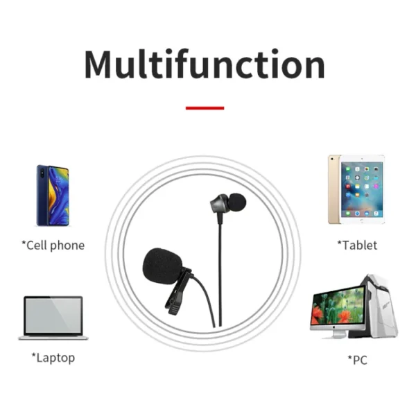 Jmmary (MC-R6) Professional Type-C lavalier microphone with earphone, Noise Reduction, Radio Clear Voice and In-ear headset design - Image 5